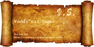 Vadászi Samu névjegykártya